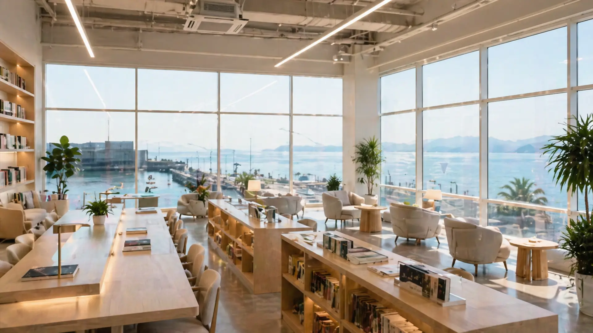 Reading room by the coast